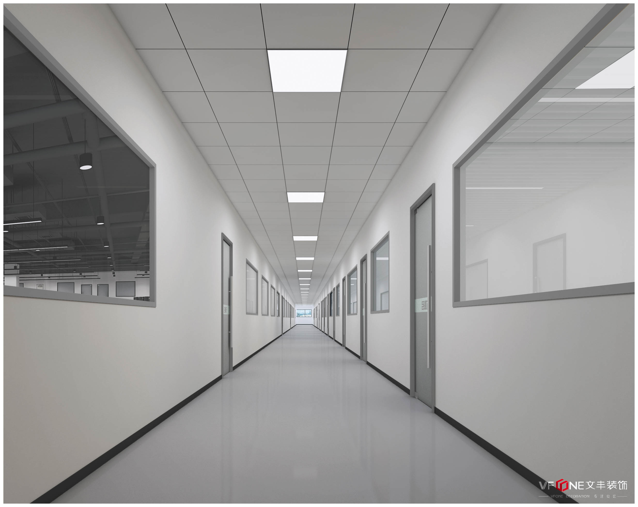 廠房裝修-長盈工廠辦公聯合裝修效果圖-文豐裝飾